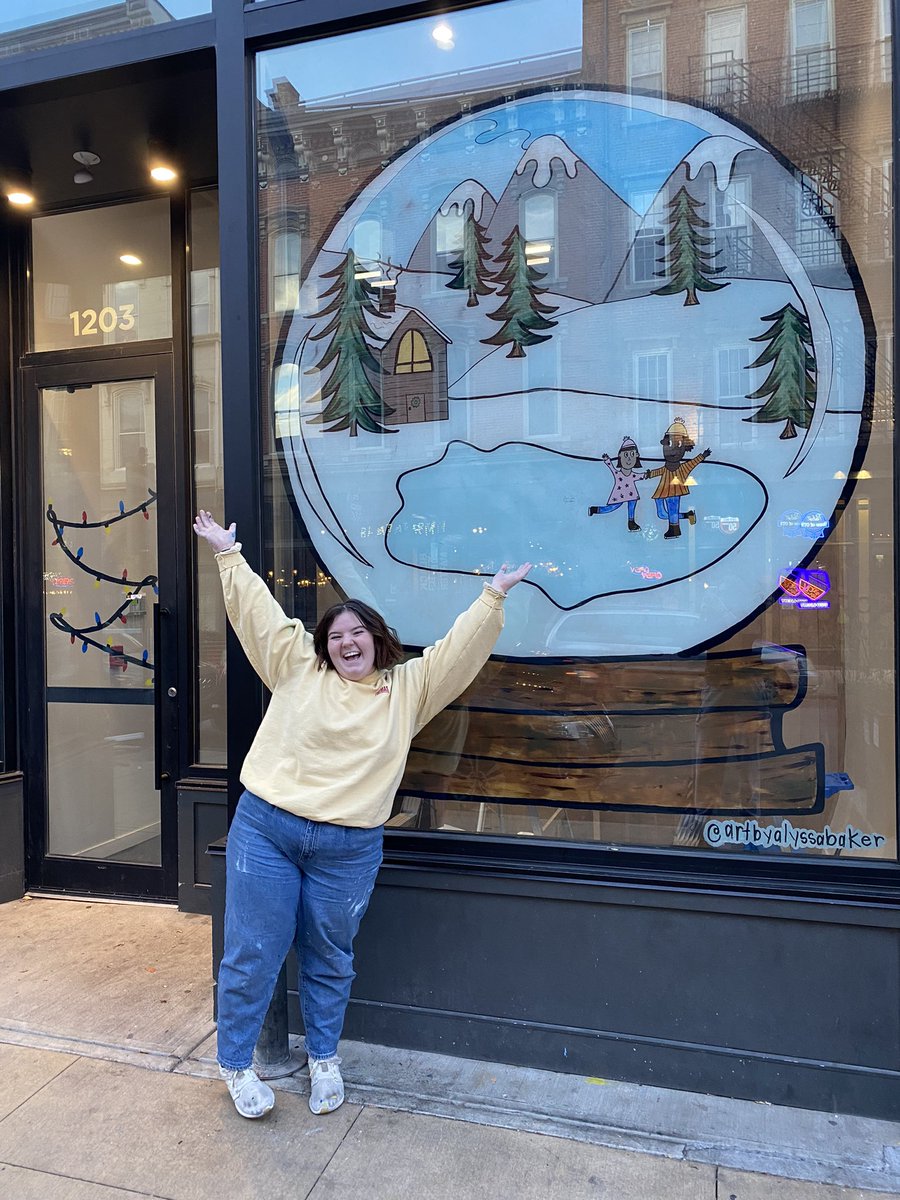 lyss_baker_'s tweet photo. painted this window in otr earlier this week! go check it out @ 1203 main street cincinnati, oh!!! it will be up until january 3 https://t.co/LnzqVDDhmA