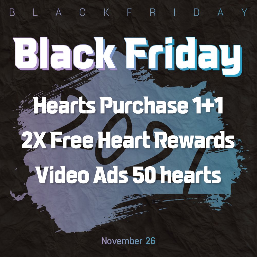 ONDAVotingTeam's tweet photo. [ CHOEAEDOL ]

🖤BLACK FRIDAY🖤

Onda voters it's black friday in choeaedol! 

❤️Heart Purchase 1+1
🔥2X Free Heart Rewards Video Ads 50 hearts

Watch video ads now! 

에버글로우 온다
#온다 #ONDA #EVERGLOW #BLACKFRIDAY https://t.co/IWbT9VC4WX