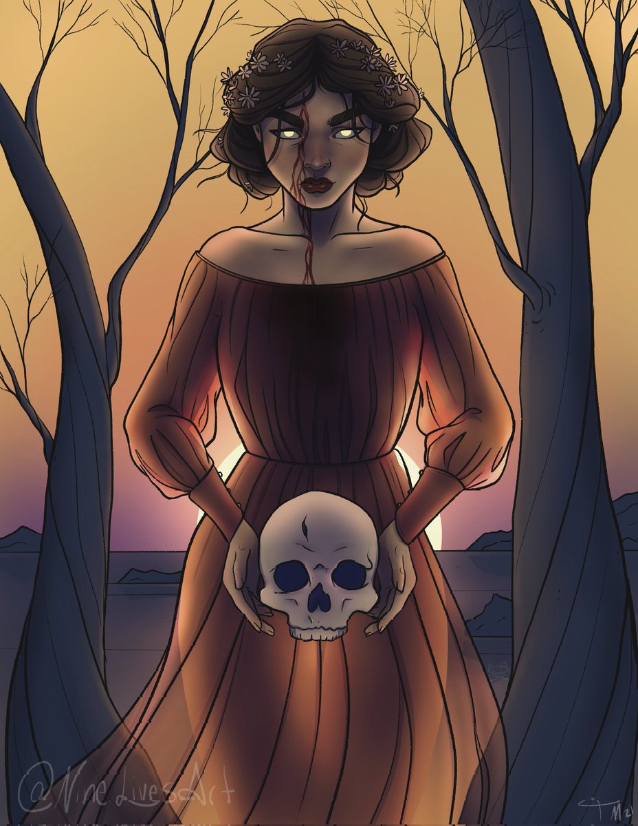NineLivesArtist's tweet photo. My ghost girl again #digitalart #procreate #horrorart https://t.co/j4E2eUco3f