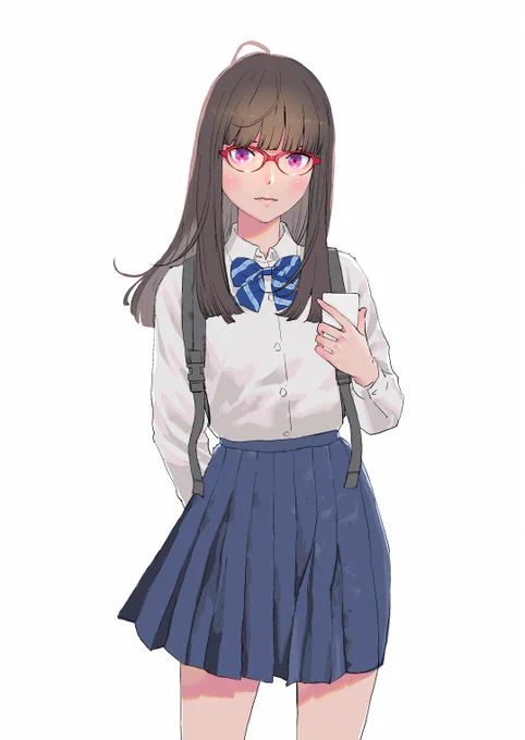 こんばんは!
#眼鏡っ娘 #イラスト女の子 