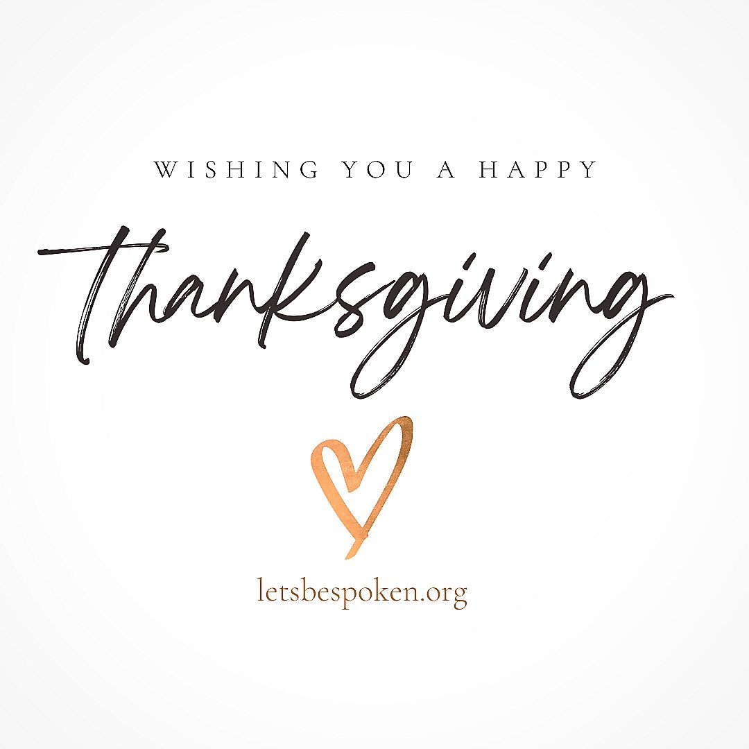 letsbespoken's tweet photo. Wishing everyone a very, very Happy Thanksgiving from @letsbespoken 🍁 #grateful #letsbespoken https://t.co/PC0WtGTsrB