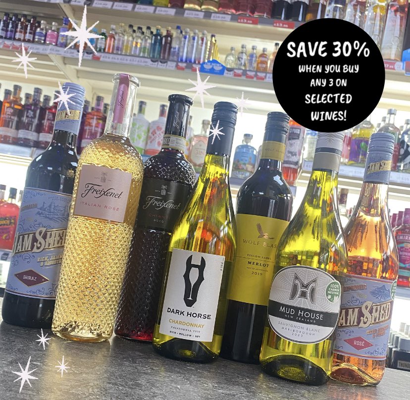 bbcouncillor's tweet photo. SAVE 30%!!! When you buy any 3 on selected wines 🙌🏻🍷 #deal #bargain #wine #stockupforchristmas #merrybargainboozemess #bargainbooze #bargainboozecouncillorlane https://t.co/9KXeyrIKvu