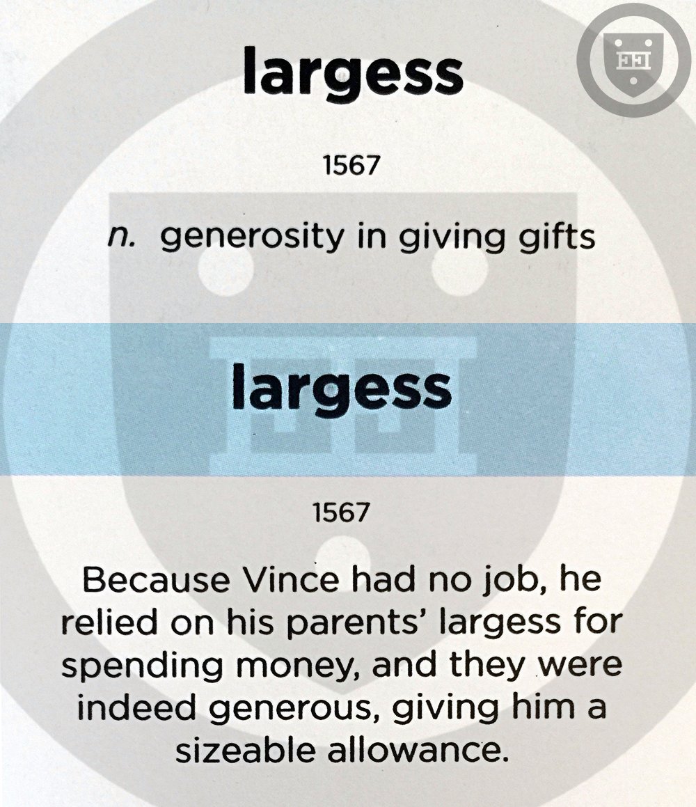 ElitePrepSAT's tweet photo. Largess

(n.) generosity in giving gifts

#vocabulary #WordoftheDay https://t.co/4YkPXt6bzg