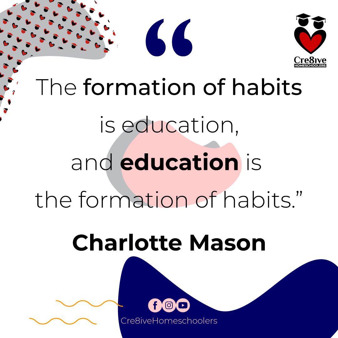 C8Homeschoolers's tweet photo. 8 CHARLOTTE MASON HABITS TO TEACH YOUR CHILDREN

Read more on this:
https://t.co/pu7nNZUbDP

#Homeschooling #CharlotteMason #Education #HomeEd #DifferentApproaches #FormationofHabits #obedience #Reading #FreeTime #Routines #Observation #Excellence #C8H #Cre8iveHomeschoolers https://t.co/IBCxlCsWoU