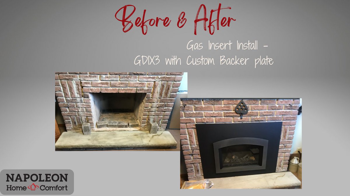 NapoleonHC's tweet image. Before &amp;amp; After
Transformed this masonry fireplace with this beautiful GDIX3 Gas Insert.
Visit our showroom to discuss some possible options for your home today!

#napoleonhomecomfort #barrie #gasinsert #fireplace #cozy #homereno #napoleonathome #upgrade #warmth #shopinstore