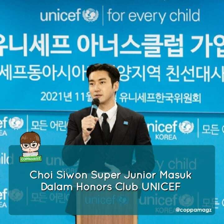 Hari ini UNICEF Korea mengumumkan penyanyi sekaligus aktor Choi Siwon resmi masuk dalam honors club UNICEF setelah berdonasi lebih dari 100 juta won.

Choi Siwon sejak tahun 2010 sudah berpartisipasi aktif dalam berbagai campaign UNICEF dalam upaya perli… instagr.am/p/CWtAEYnPyz-/