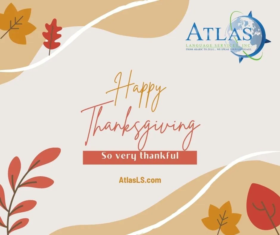 AtlasLS's tweet photo. HAPPY THANKSGIVING EVERYONE. 🤗
"Thanksgiving is a time of togetherness and gratitude." - Nigel Hamilton
#AtlasLS #LSC #1nt #l10n #g11n #t9n #Thanksgiving #November25 https://t.co/LVkA5i283m