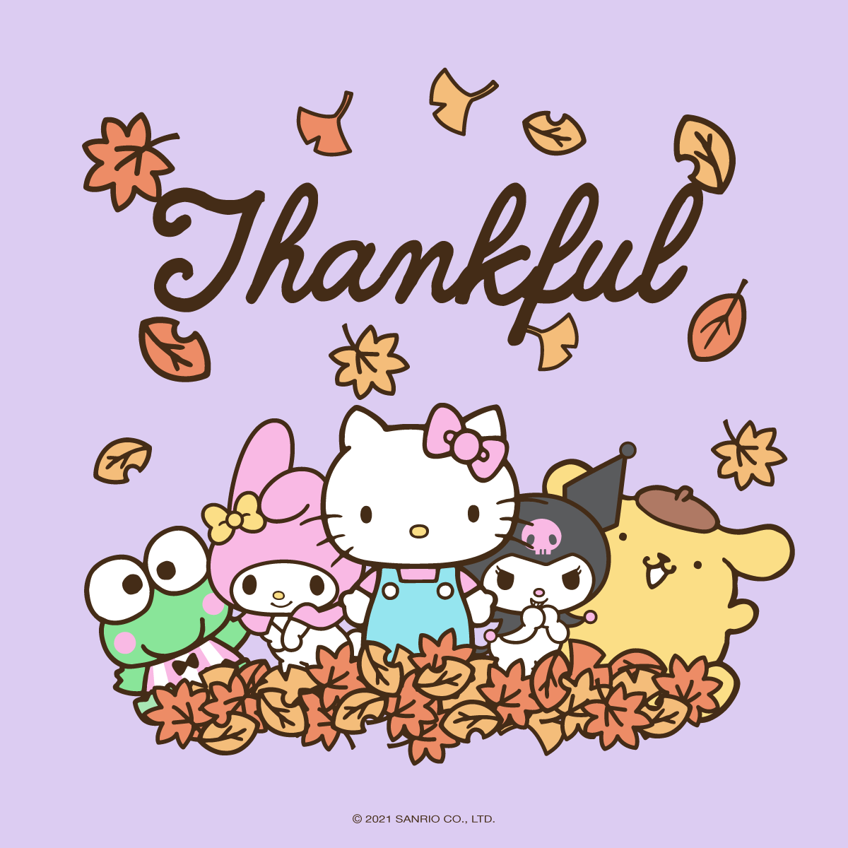 sanrio's tweet photo. Thankful for friends 💖What are you thankful for? 🍁 #Thanksgiving https://t.co/47cDzmd6Ka