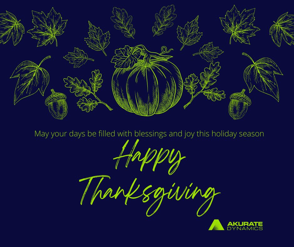 AkurateDynamics's tweet image. Happy Thanksgiving from all of us at Akurate Dynamics!  We are truly grateful and honored to be part of this awesome spray foam community.