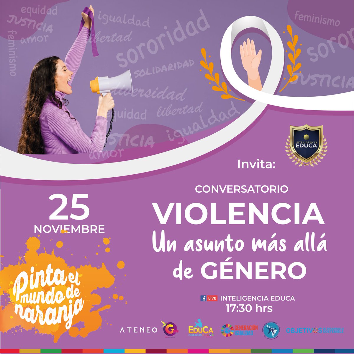 Generacion_NA's tweet photo. 📍 Día Internacional de la Eliminación de la Violencia contra la Mujer

🔶Les esperamos esta tarde por Facebook live de @Educa_DotCom 

🔶#PintaElMundoDeNaranja 

👉🏻https://t.co/7tvXKqPWni

#25N https://t.co/s5ibLzwSOD