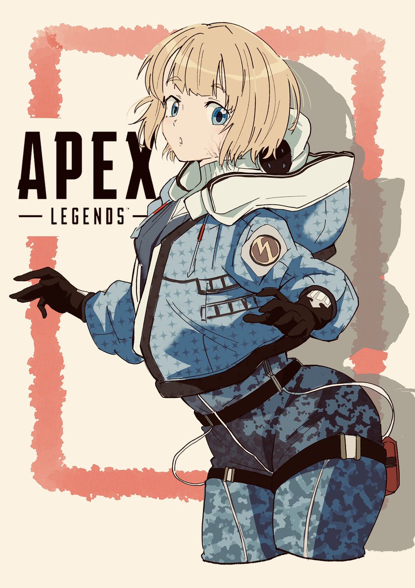 wattson (apex legends) 1girl animification solo jacket gloves blue eyes hood  illustration images