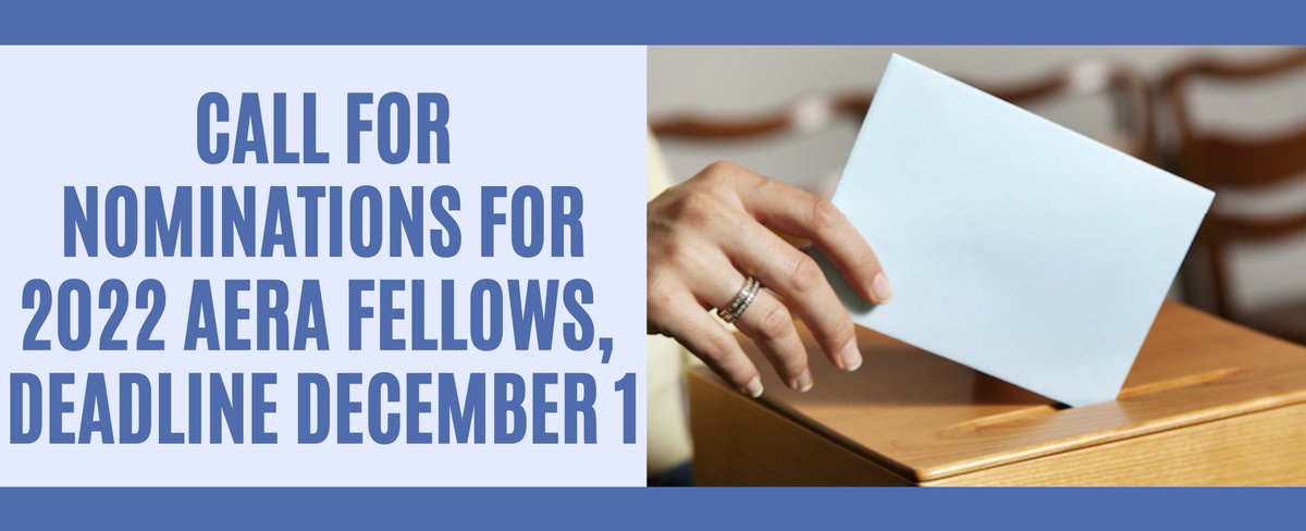 Spencer_Fdn's tweet photo. .@AERA_EdResearch is seeking nominations for outstanding education researchers and scholars to be honored as AERA Fellows. Nominations are due Dec. 1. https://t.co/iOEyymkXN4 https://t.co/85Xm05D8fv
