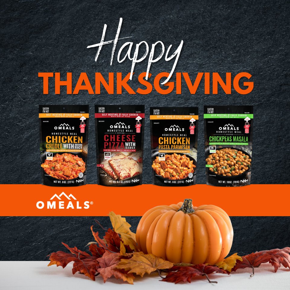 omealsus's tweet photo. Happy Thanksgiving from everyone here at OMEALS! 🤗 🦃

Time to feast! 🍽️

#thanksgiving #happythanksgiving  #camping #campinglife #outdoors #naturelover #OMEALS #survivalfood #outdoorslife #omealsexperience #vanlife #campingtips #adventure #turkey #fall #endoftheday https://t.co/5w2FAzxCow