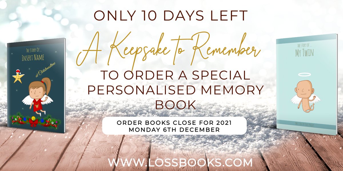 PLEASE SHARE ... you only have a 10 more days to order a printed personalised heartfelt and beautifully illustrated memory book in time for Christmas. Please go to - lossbooks.com