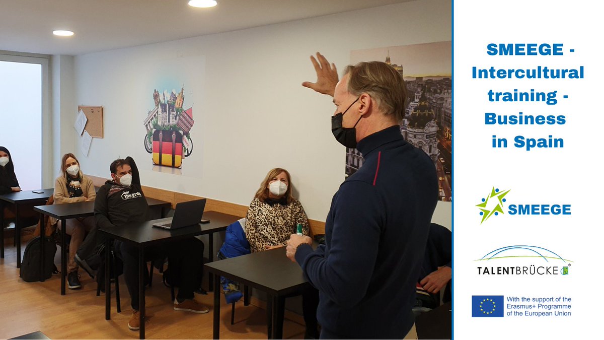 Intercultural Training. Business in Spain with Alexander Bell.

Interkulturelles Training. Business in Spanien mit Alexander Bell.

#Erasmusplus #SMEEGE #Training #International 
<a href="/GZSnovice/">Gospodarska zbornica Slovenije</a>
@BFWNRW
<a href="/IFCenter/">IF Center</a>
@nabibb_de
<a href="/EUErasmusPlus/">Erasmus+</a>