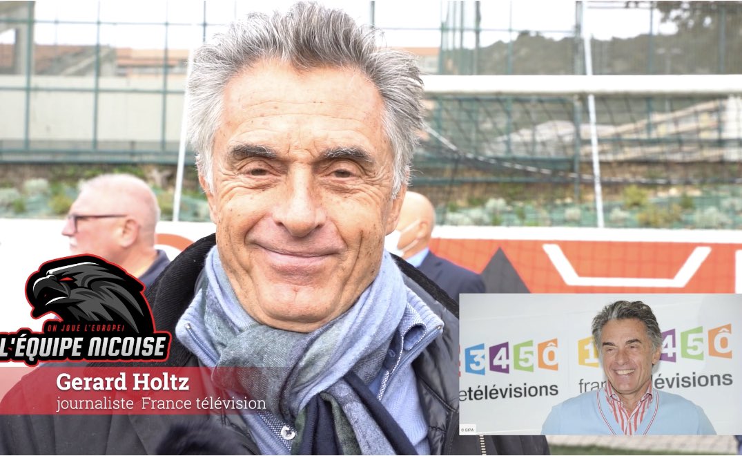 lequipenicoise's tweet photo. Le célèbre présentateur sur France 2 pendant les belles années sport au micro de #lequipe #nicoise ce soir à 19h00 #nice06 #france2 #francetelevision #issanissa #mongymmafamille #media #actufoot #infofoot #teamrcl #teamom #teampsg #fcmetz #OGCNice https://t.co/IlXcKUwmnw
