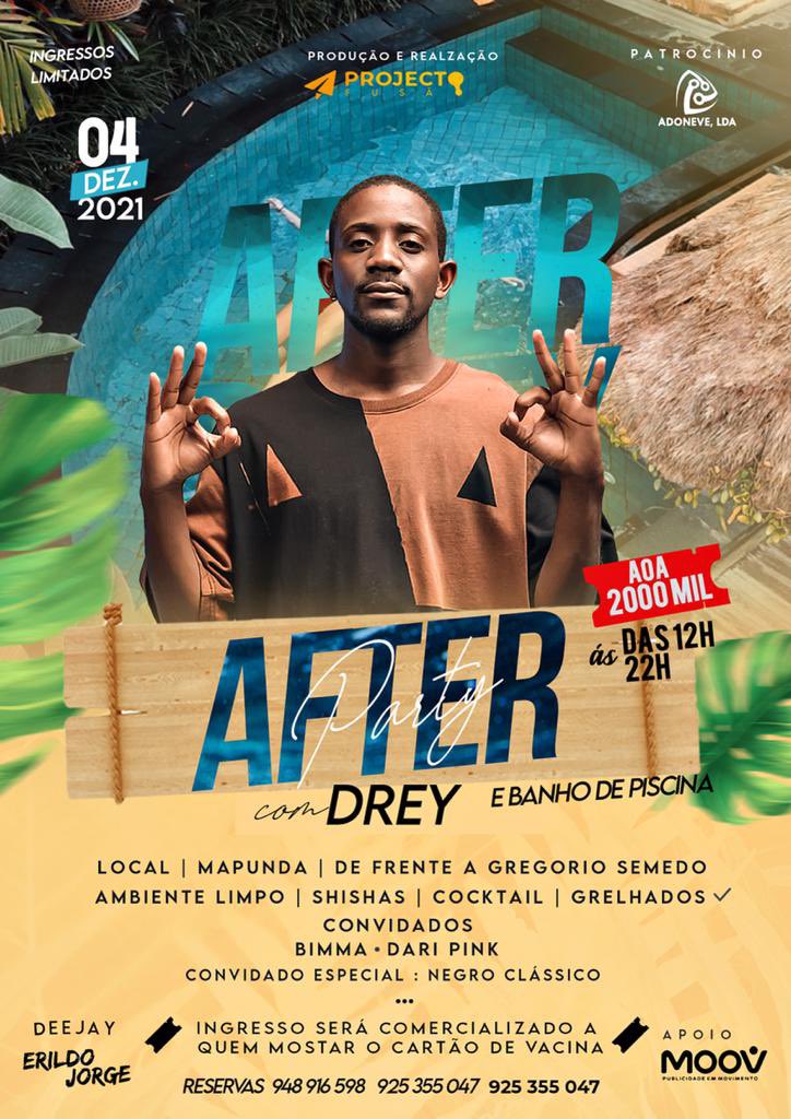 mainstream_mstm's tweet image. O Projecto Fusão apresenta:

Pool party c/ Drey.

Atuações:
Bimma 🎤
Daripink 🎤
Negro Classico 🎤

DJ Erildo Jorge 🎧🔊

Preço único: 2 000 kz

Patrocínio:
ADONEVE, Lda

#mainstreaméoteam #mstm #ProjectoFusao #MOOVPublicidadeEmMovimento #liveperformance #poolparty #afterparty