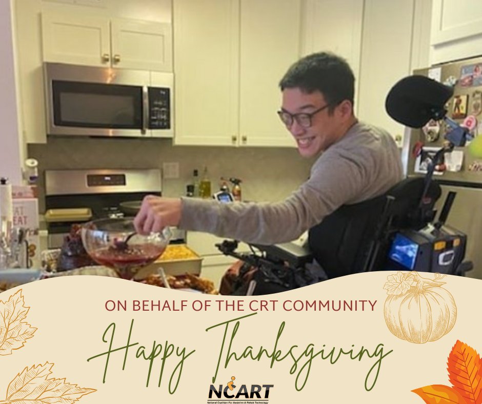 access2crt's tweet image. Happy Thanksgiving from NCART! We are thankful for the many CRT advocates who have dedicated their time and efforts to join us in protecting access to #ComplexRehabTechnology.