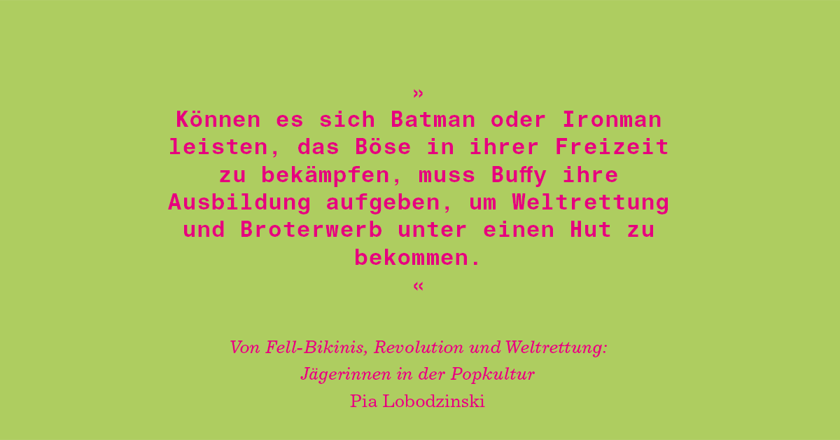 kon_paper's tweet photo. Aus unserer #8: Frauen in Fellbikinis, Dämonenjägerinnen und rebellierende Bogenschützinnen – die Popkultur ist voll von jagenden Frauen. Doch wie emanzipiert sind diese Figuren eigentlich, wenn sie am Ende doch wieder von irgendeinem Bob gerettet werden müssen? https://t.co/87TPOZceFL