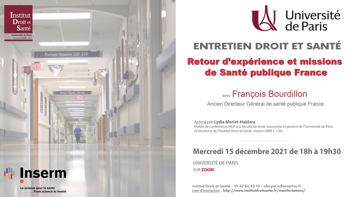 Institut Droit Sante (@instidroitsante) on Twitter photo Prochaine #manifestation organisée par l'<a href="/Instidroitsante/">Institut Droit Sante</a> en #visioconference - entretien #droit et #santé avec François Bourdillon, ancien directeur de Santé publique France, sur « son retour d’expérience et les missions de Santé publique France » le 15 dec à 18h #santépublique Prochaine #manifestation organisée par l'<a href="/Instidroitsante/">Institut Droit Sante</a> en #visioconference - entretien #droit et #santé avec François Bourdillon, ancien directeur de Santé publique France, sur « son retour d’expérience et les missions de Santé publique France » le 15 dec à 18h #santépublique