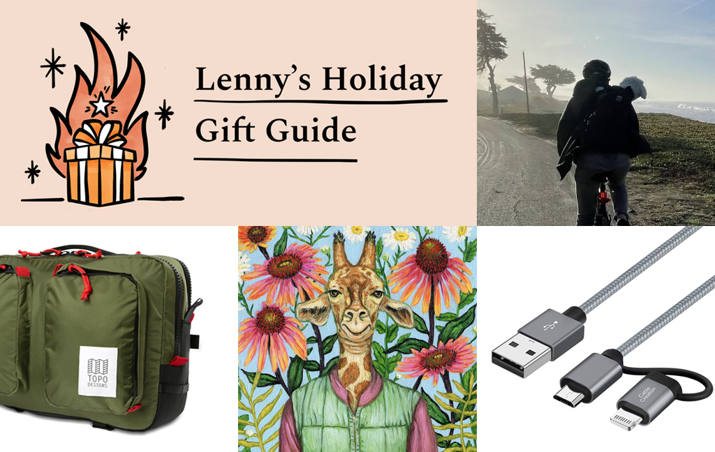 lennysan's tweet photo. Decided to put together a gift guide to help you win the holiday season. 50+ products I love that also make great gifts (with a bunch of discounts). Read on 👇 https://t.co/rxYbPumMZg