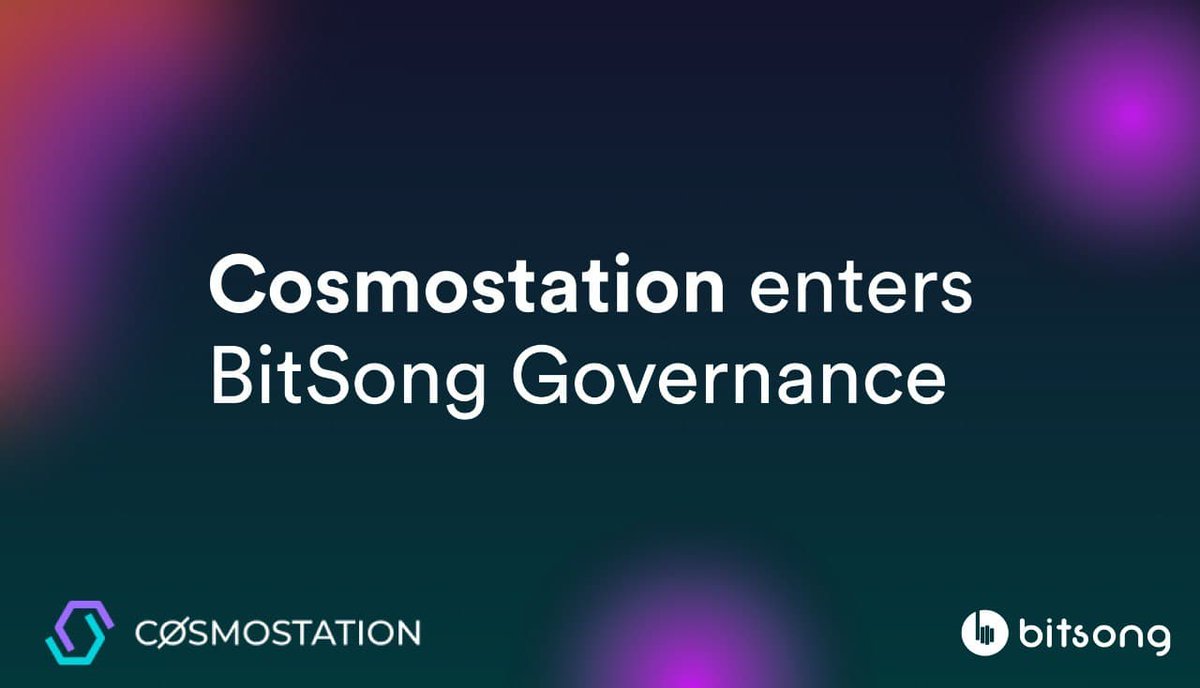 BitSongOfficial's tweet photo. 🔥We are pleased to welcome @CosmostationVD into BitSong's #Governance! 

✅ Another of the greatest contributors in the @cosmos #Ecosystem and #IBCgang has decided to join BitSong, helping us in the Mission of Empowering the #Music!

🚀 Welcome onboard @CosmostationVD! https://t.co/XDTPHrpCp7