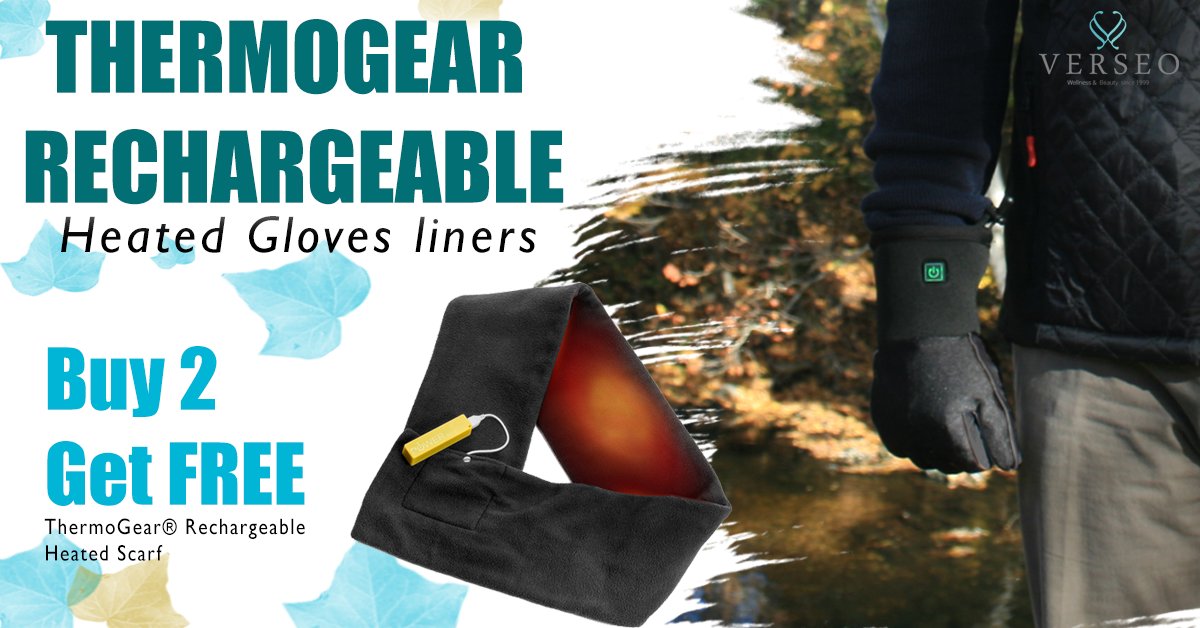 verseocares's tweet photo. Wireless heated gloves with no external wires and can be used as glove liners or regular gloves. Buy 2 ThermoGear Rechargeable Heated Gloves liners and get Heated Scarf for FREE!

Get these @ >https://t.co/rV6Do6E93u

#thanksgivingsale #greatbuy #comfort #lightweight https://t.co/GDexg7GADC