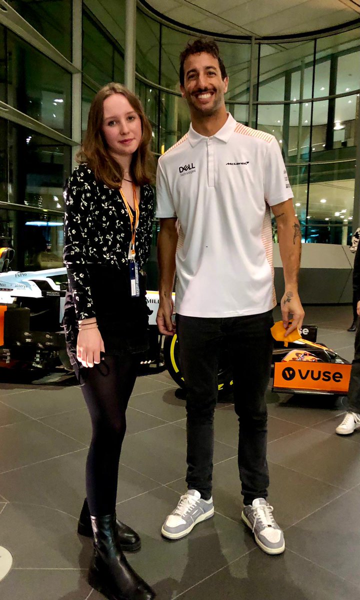 SandhighDT's tweet photo. Cate from @RacingNebula &amp; captain of @CAUC_SHS visited @McLarenF1 yesterday and met @danielricciardo This is the start of her McLaren sponsored @ArkwrightTalent scholarship. This didn't happen by luck, Cate is an exceptional student who has taken every #STEM opportunity. https://t.co/R2g0bTczv5