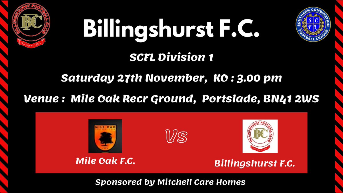 Billingshurstfc's tweet photo. This Saturday, @Billingshurstfc are away at @mileoak_fc https://t.co/t0oCzzxVZl