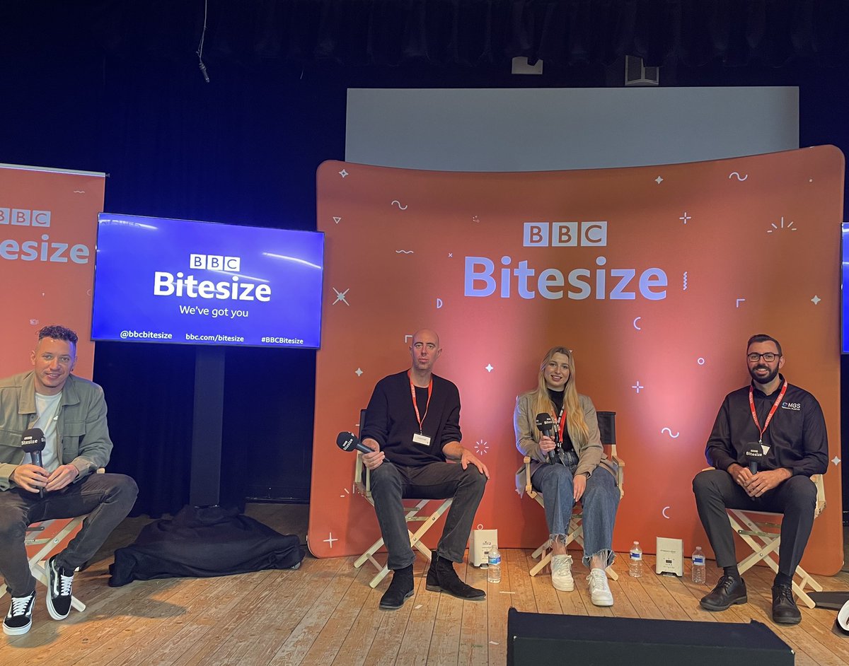 jolie_mackereth's tweet photo. So grateful to @bbcbitesize for asking me to be a panellist on their Schools Tour today! I got to speak to students about my job at the BBC, GCSEs and innovation! 📚 https://t.co/bNEA8Zedvg