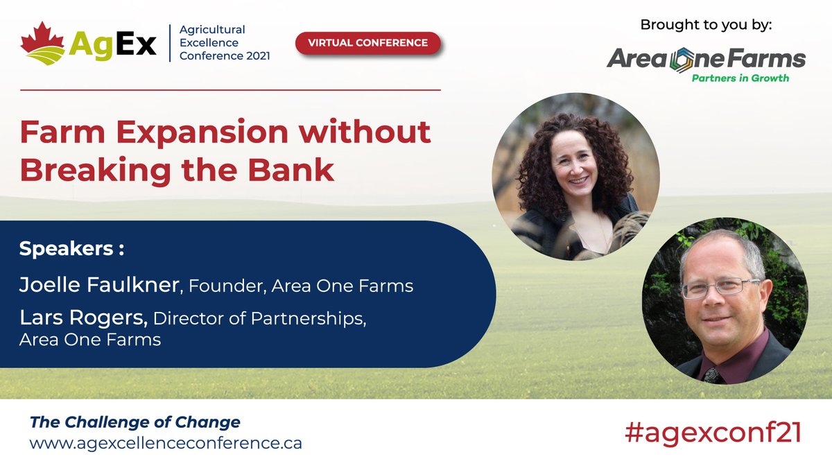 FMC_GAC's tweet photo. Up next at #AgExConf21: Joelle Faulkner & Lars Rogers of @areaonefarms present 'Farm Expansion Without Breaking the Bank' #AgExcellence #AgEvent #cdnag #FarmExpansion #FarmFinancials #FarmManagement #FarmManager #FarmFamily #FarmTransition #FarmGrowth https://t.co/5d3VdA0tZD https://t.co/HbnNEv3mZq