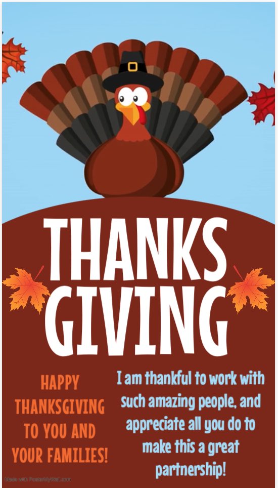 Happy Thanksgiving to my AT&T family! So thankful to be surrounded by such a talented and amazing group of people! Gobble Gobble! #Thankful