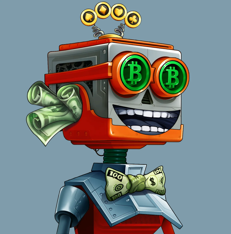 MikeyyCrypto's tweet photo. @carlosgil83 @BoredApeYC @LazyLionsNFT You should check out @rollbitcom Rollbots! 
You can stake them on their site and earn money back from profits on the NFT Marketplace. 

Here's my favourite looking one! https://t.co/7vl18uj5Ee