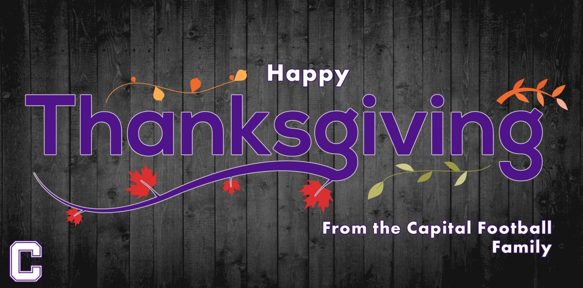 Happy Turkey Day from our family to all and your families! 
🦃🦃🦃🟣⚪️
<a href="/CapitalU_FB/">Capital University Football</a> <a href="/cap_athletics/">Capital Athletics</a>