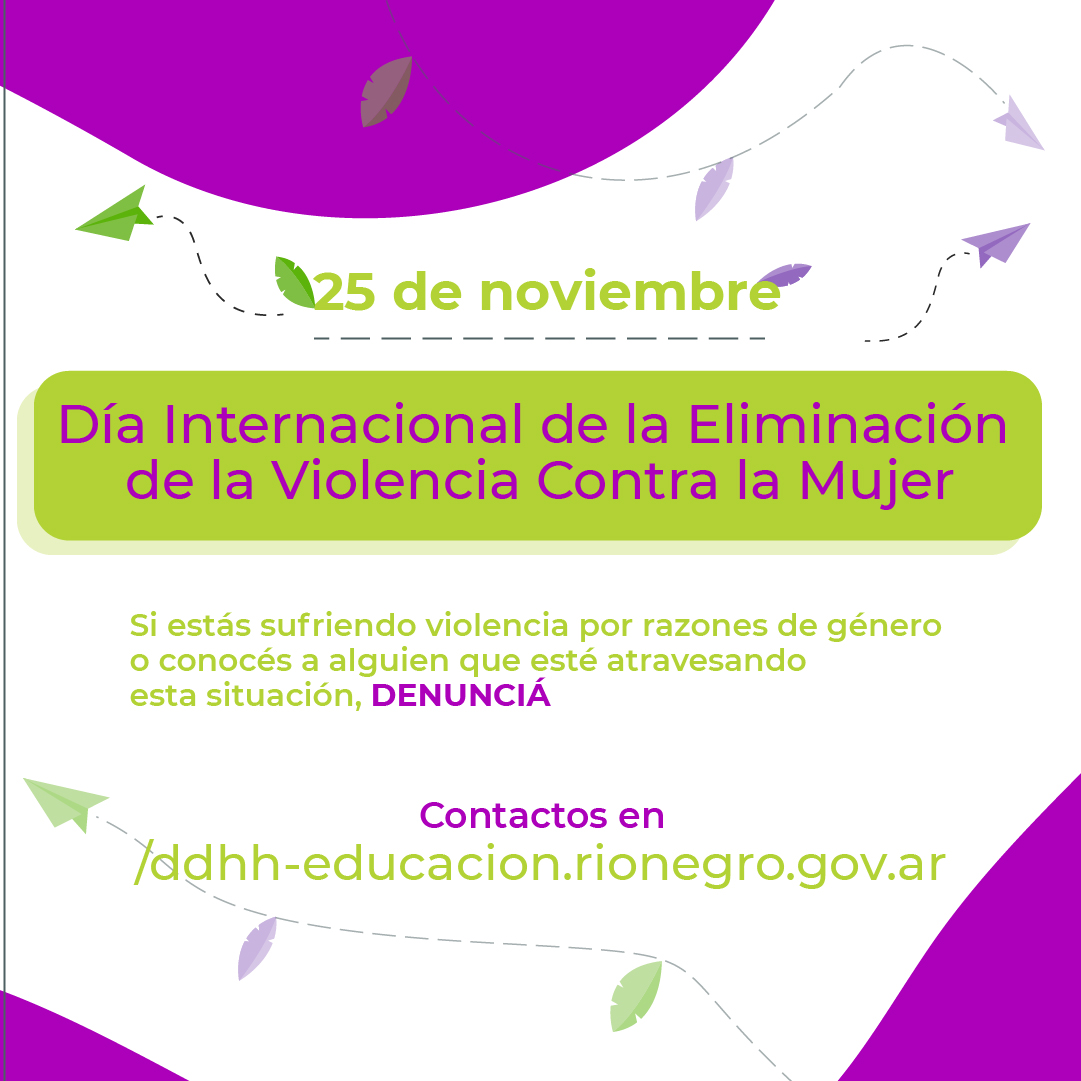 DDHH_RioNegro's tweet image. 💜 En el marco del Día Internacional de la Eliminación de la Violencia contra la Mujer iniciamos una campaña de concientización en contra de la violencia de género en entornos digitales👇
#DiaContralaViolenciadeGenero 
#NiUnaMenos