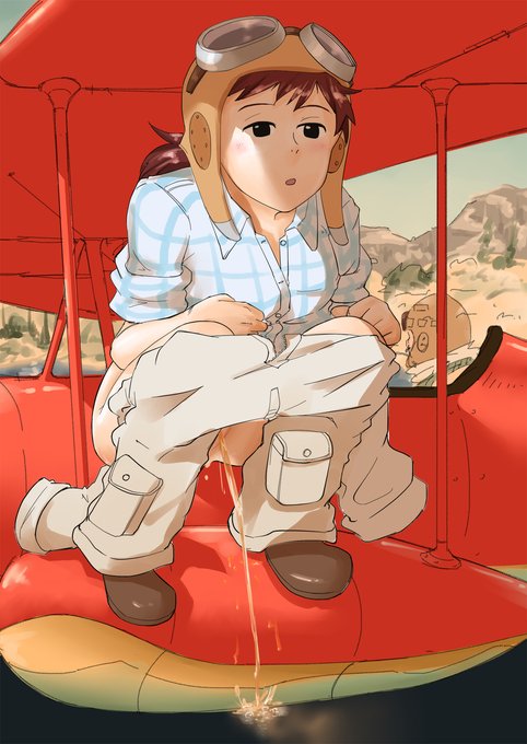 [R-18] 紅の豚 未収録シーン(嘘) #おしっこ #野ション #紅の豚 #フィオ・ピッコロ  