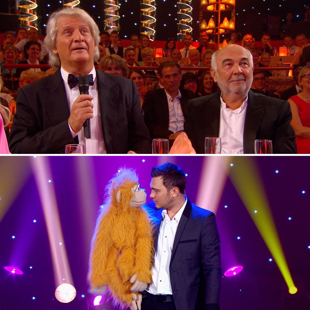 PatSebastien's tweet photo. ⚠️Demain soir sur @C8TV, dans #LesAnnéesSébastien, je vous propose de revoir un numéro du #PlusGrandCabaretDuMonde, dont le parrain était @gjugnot.

🐵À ne pas manquer également, l’intervention hilarante de @Jeffpanacloc et @JeanMarcOff ! https://t.co/C16a7r4zKf