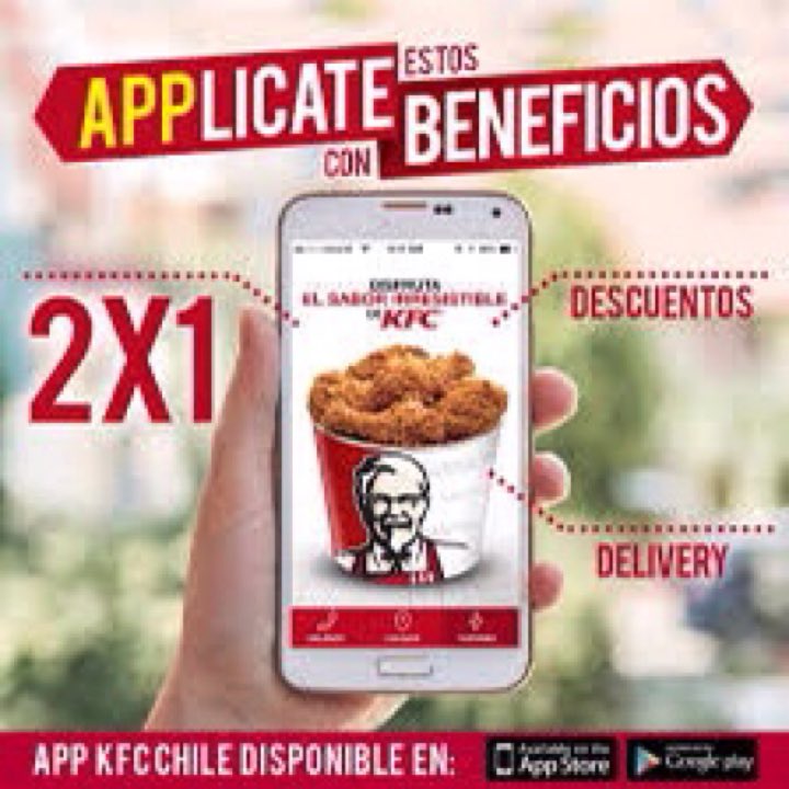 mapauteran's tweet photo. @PaolaMKT KFC es una empresa de comida rápida que ofrece una serie de promociones a base de su app propia de su empresa en la cual al descargarse y fidelizar a sus clientes dándolos  diferentes descuentos en línea #PrincipiosMKTUSFQ @PaolaMKT https://t.co/DsORKY04vP
