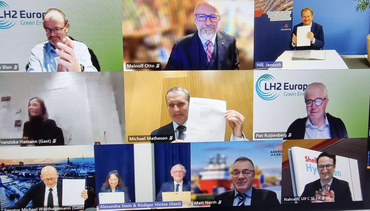 MathesonMichael's tweet image. Delighted to sign our declaration of intent on green hydrogen and hydrogen technologies with the state of Hamburg @hamburg_de and to showcase Scotland’s hydrogen potential &amp;amp; its role in helping us, alongside Germany, to reach our collective net-zero targets.