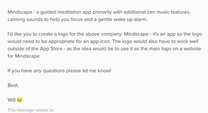 นี่เขากาง brief อีเมลที่เขาส่งไปให้ดูเลย แล้วเขาส่ง email ฉบับเดียวกันให้ 5 designers ตอนจบเขาลง credits ให้ทุกคนเลย และคนที่เขาลง "ทั้งห้าคน" ตอนนี้งานใน fiver ขึ้น rank แบบทะลุฟ้า #riety