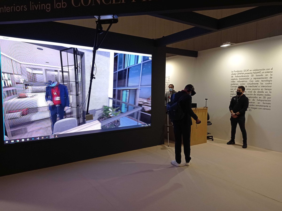 i2CAT's tweet photo. 📣 #HoloMIT a @interihotel continua sent un èxit!
🏡 Dins de la iniciativa d’innovació oberta #InteriorsLivingLab de @CENFIMcluster, es poden visitar virtualment 4 #ConceptRooms en les que s'interactua en #3D amb l’interiorisme i altres usuaris ➡️ https://t.co/urAaV0Thpx https://t.co/E2LL1bTH8G