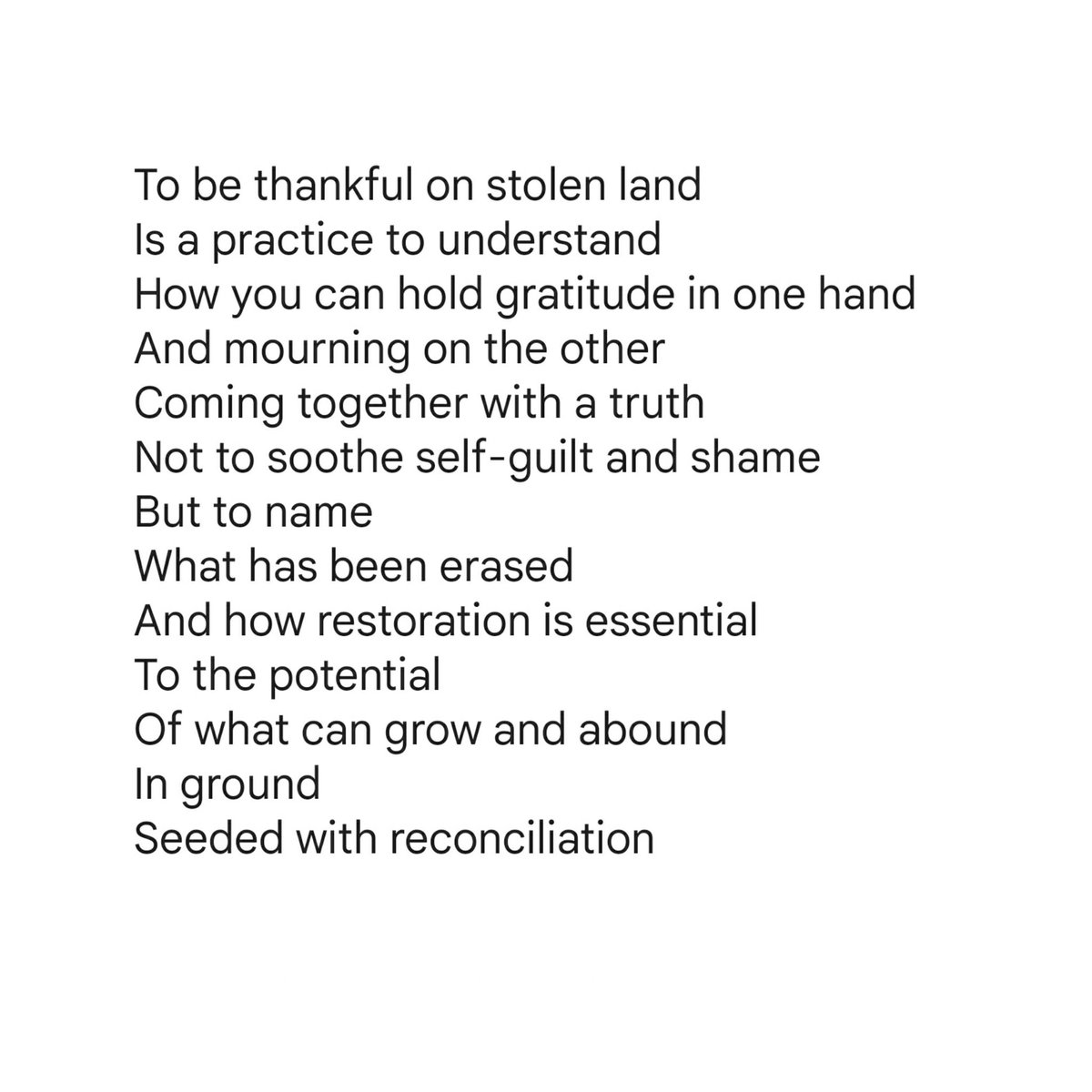 Re-sharing today this poem I wrote for this day. With the land as a guide. #HealingSeveredConnections