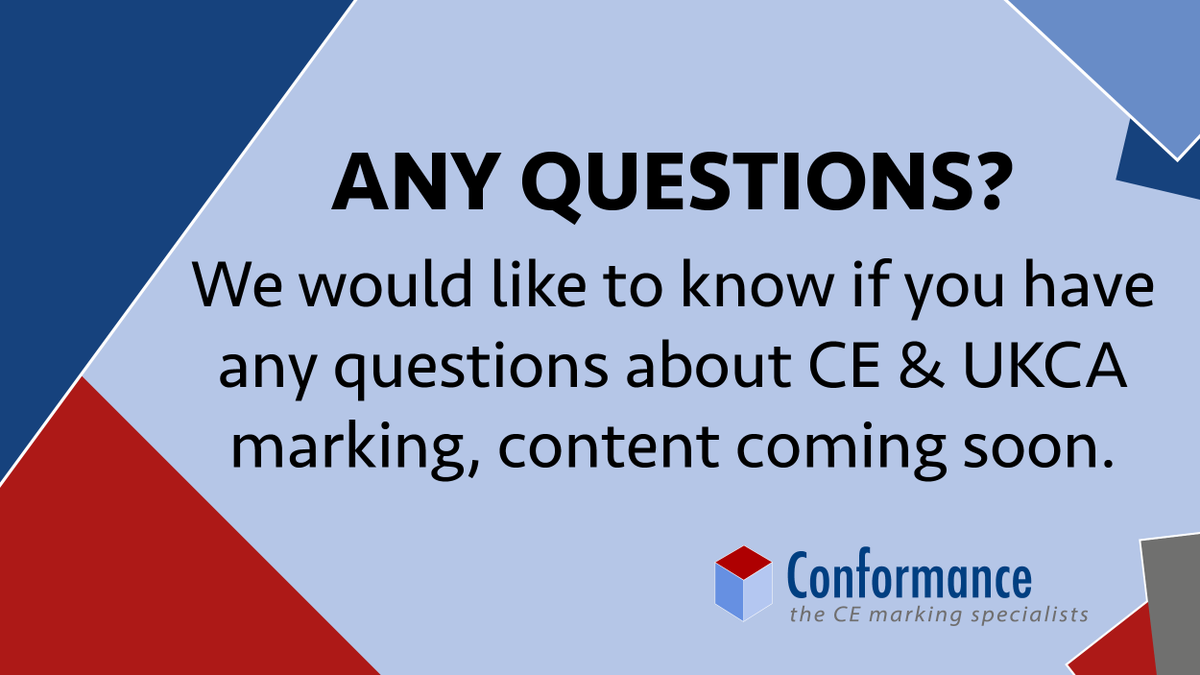 ConformanceLtd's tweet photo. Have any burning questions about CE or UKCA marking? Let us know.
#CEmarking #UKCAmarking #import #export #manufacturing https://t.co/vo0wO4LCJQ