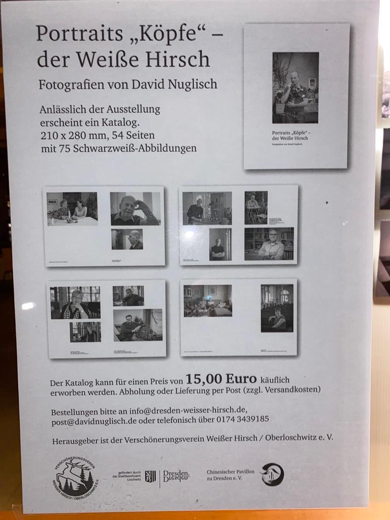 Heute im chinesischen Pavillon auf dem Weißen Hirsch in Dresden: Stille Eröffnung der Ausstellung von David Nuglisch: Portraits "Köpfe" - der Weiße Hirsch. Ab sofort als Schaufensterausstellung für alle Spaziergänger coronkonform bis zum Ende des Lockdowns zu besichtigen.