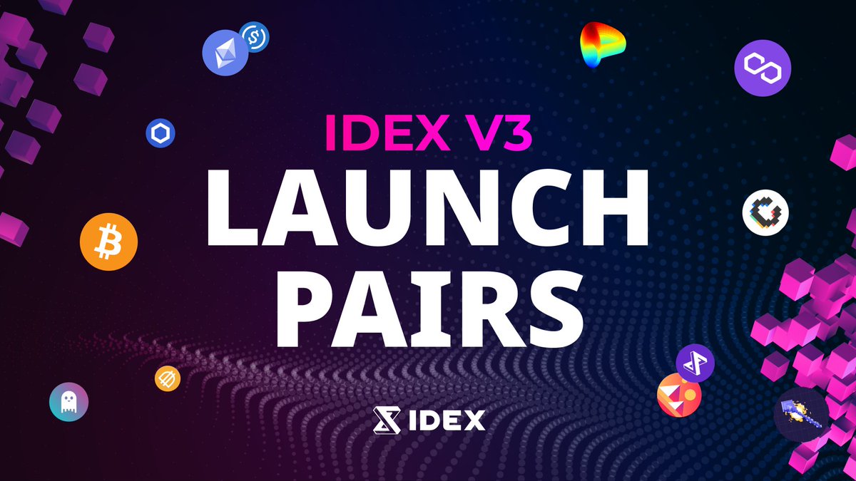 katanaperps's tweet photo. We're excited to announce the launch assets for IDEX v3! 👾

We believe these assets will provide a great foundation that we can continue to build on.

$IDEX $BTC $ETH $AAVE $MATIC $CRV $CVX $SPELL $MANA $SAND $USDC $USDT $DAI

Full details and pairs: https://t.co/CGoSaF9QPb https://t.co/PXnxB9BCky