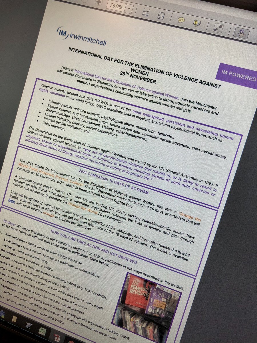 Highlighting International Day for the Elimination of Violence against Women at work today. Sharing how we can all take action and get involved 💥 #VAWG #16days #IMPowered @Community_IM