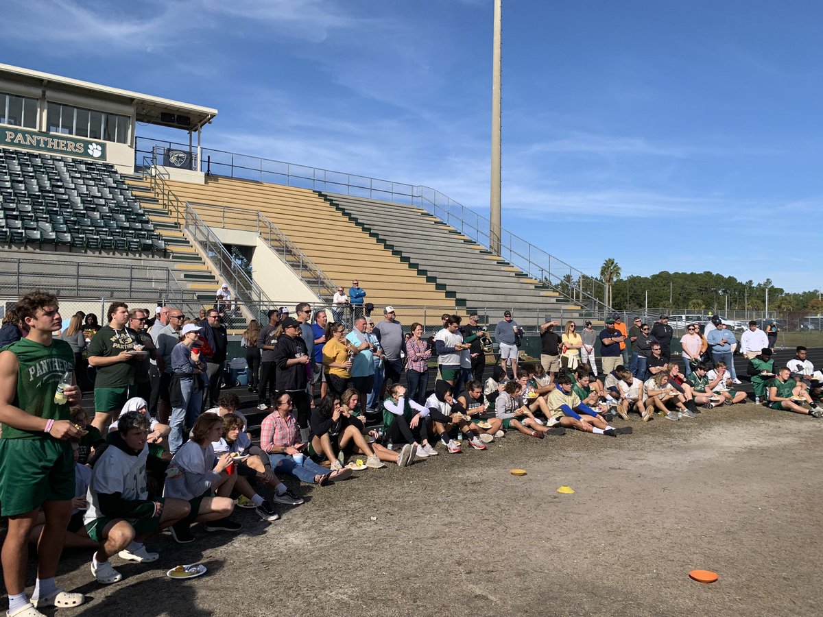 NeaseFTBL's tweet photo. Happy Thanksgiving from Nease Football!!! 

We are thankful to be able to practice today and for all our former players, family, and friends for coming out and celebrating Panther football today! 

#FIGHT! https://t.co/EqOJGtjSyX