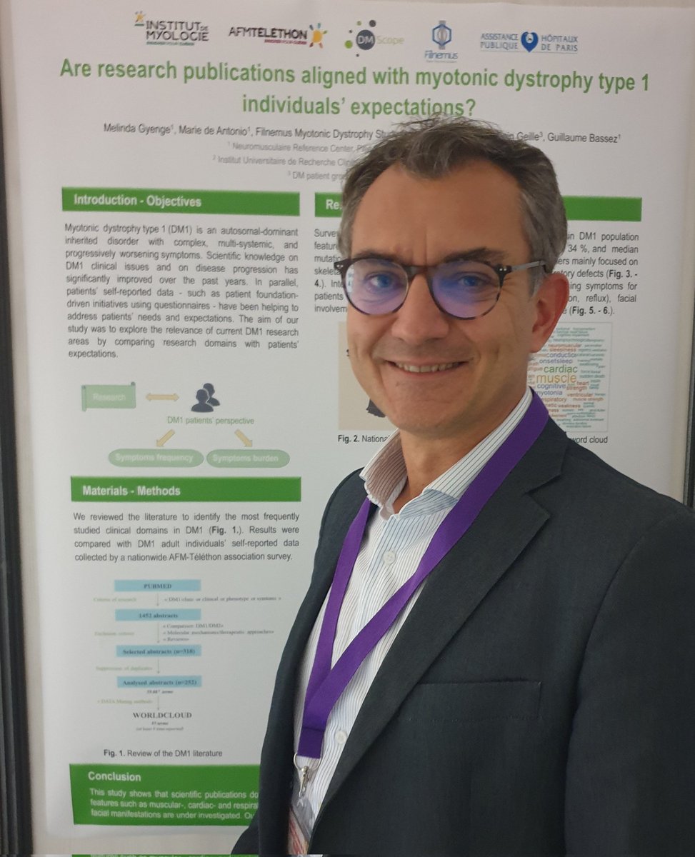 Inst_Myologie's tweet photo. #JSFM2021 Poster session at @SMyologie. @BassezG @GyengeMelinda & M. De Antonio : "Les publications scientifiques sont-elles en phase avec les attentes des malades #DM1 ?" @dm_scope @Telethon_France Groupe d'intérêt Steinert https://t.co/jZFBltWahW