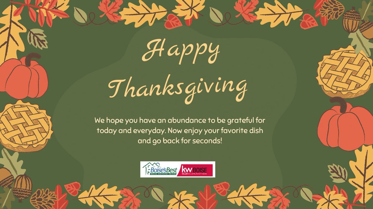 BoisesBestRE's tweet photo. Cheers to an attitude of gratitude and mashed potatoes!
Happy Thanksgiving to you and yours! 

#thankful #mashedpotatoes #dontforgetthegravy #happythanksgiving #attitudeofgratitude  #grateful #goingforseconds #round2hereicome #elasticwastebandforlife #buttonpoppin https://t.co/EEXYwa3yyN