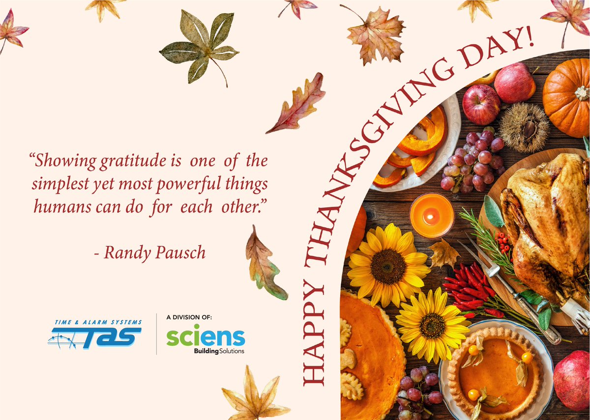Happy Thanksgiving from Time and Alarm Systems!